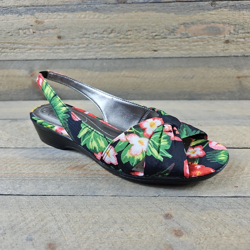 Life Stride Soft System Mimosa 2 Slingback Open Toe Women's Floral Sandals